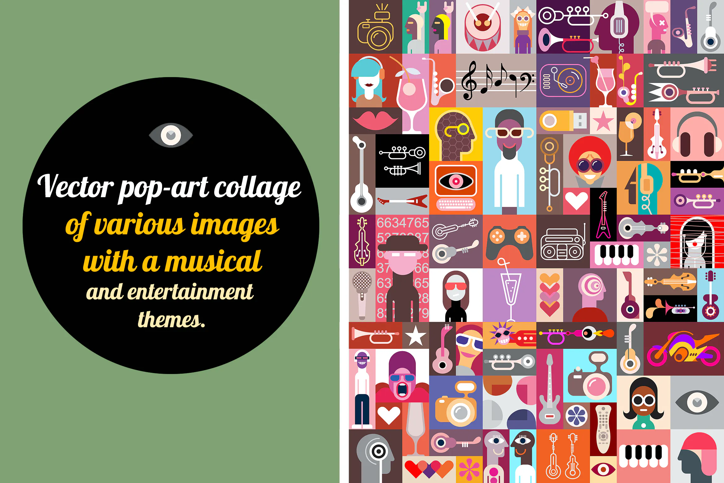 New Pop-art Vector Collage