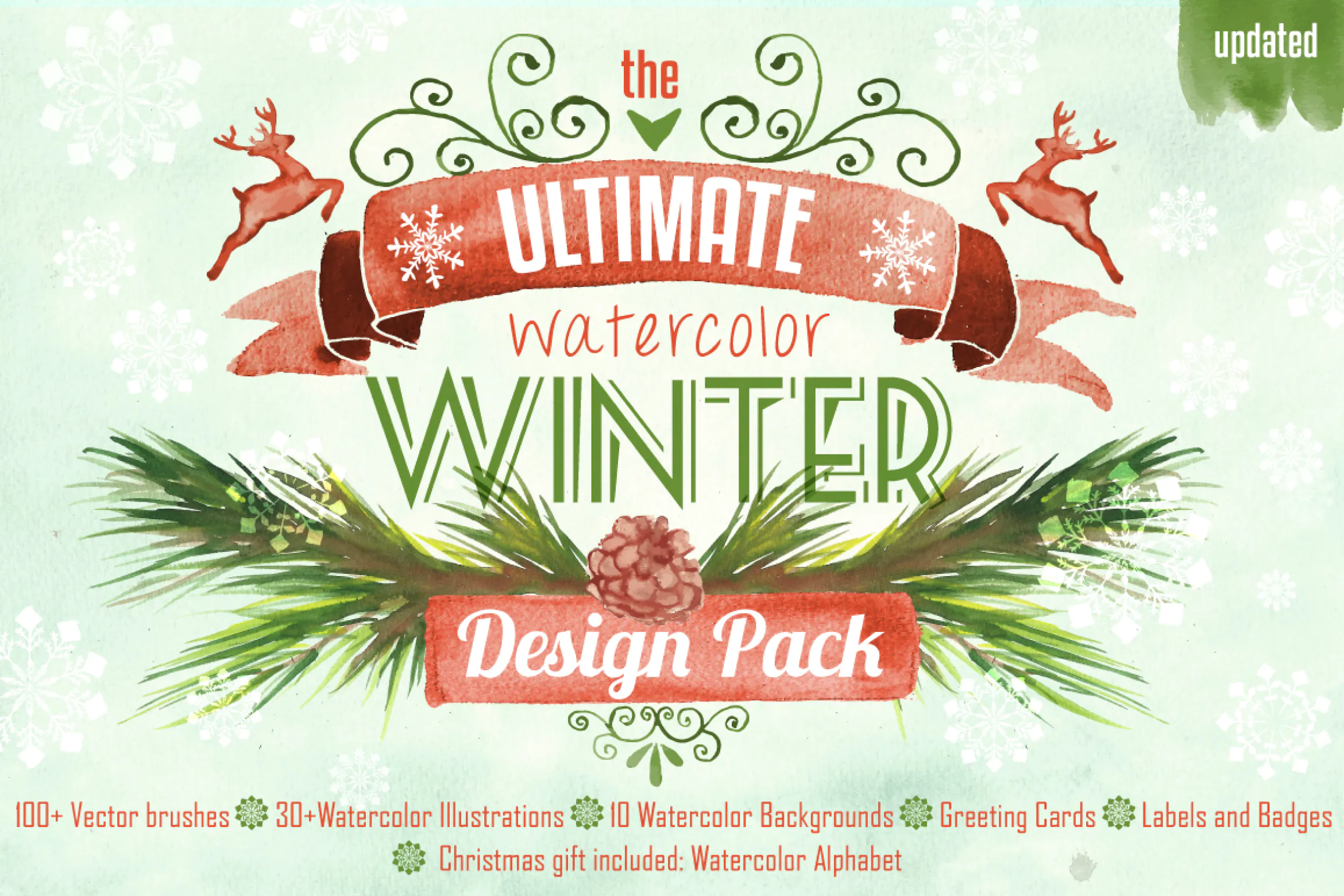 Winter Design Watercolor Pack插图