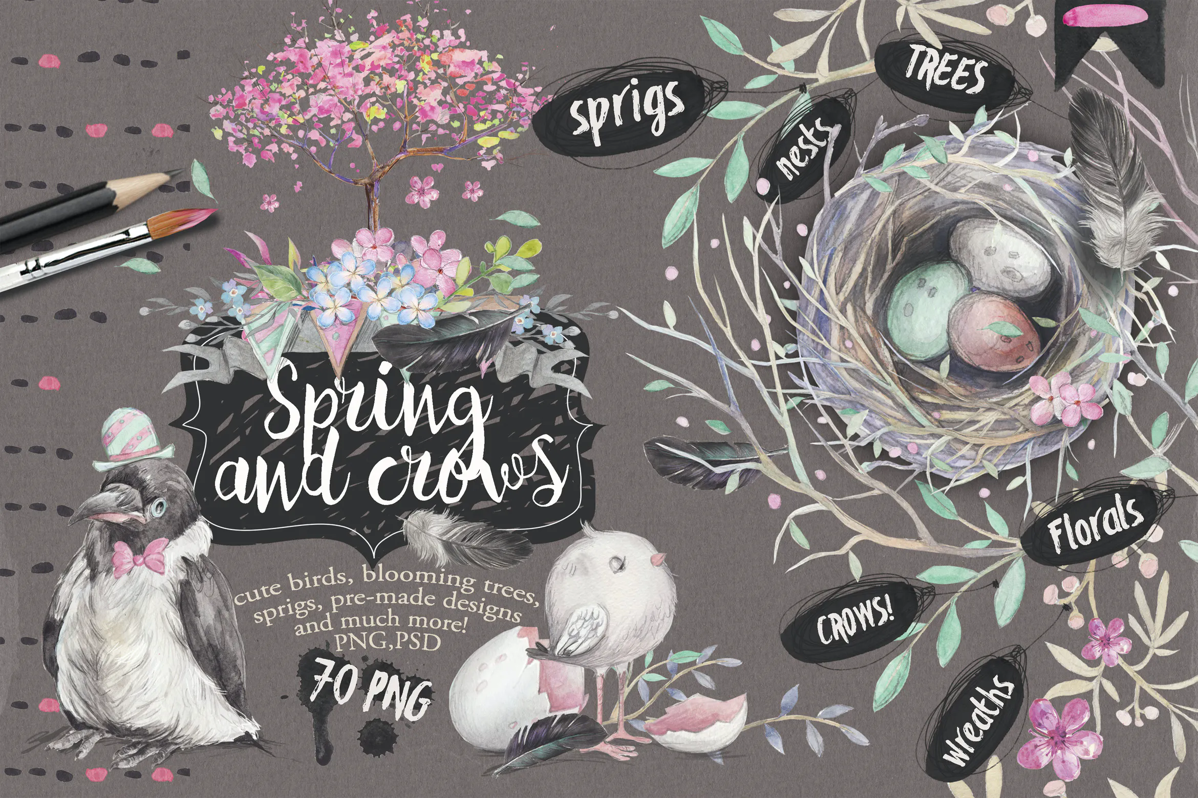 "Spring & crows" bundle插图
