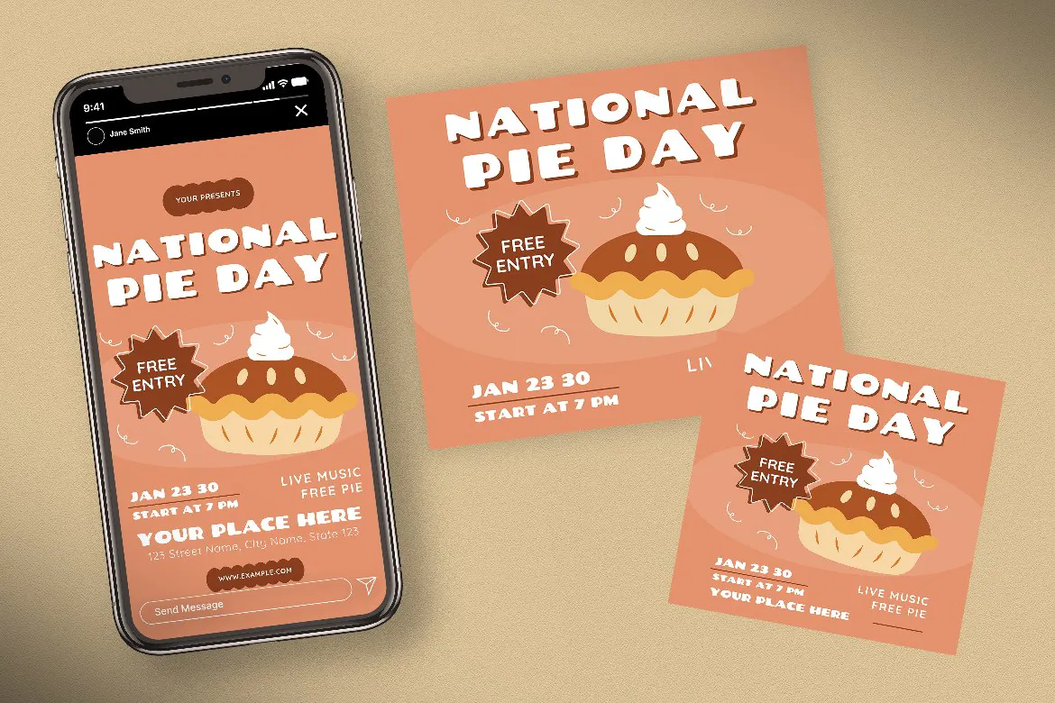 National Pie Day Social Media Package
